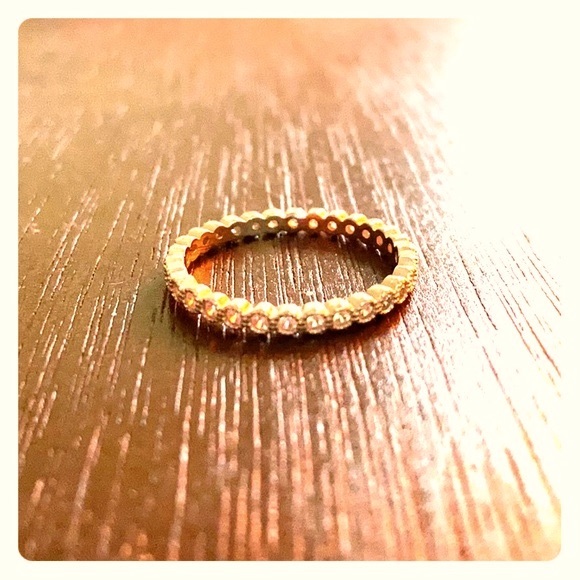 Clear Stone Dainty Thin Band Ring 925 Sterling Silver